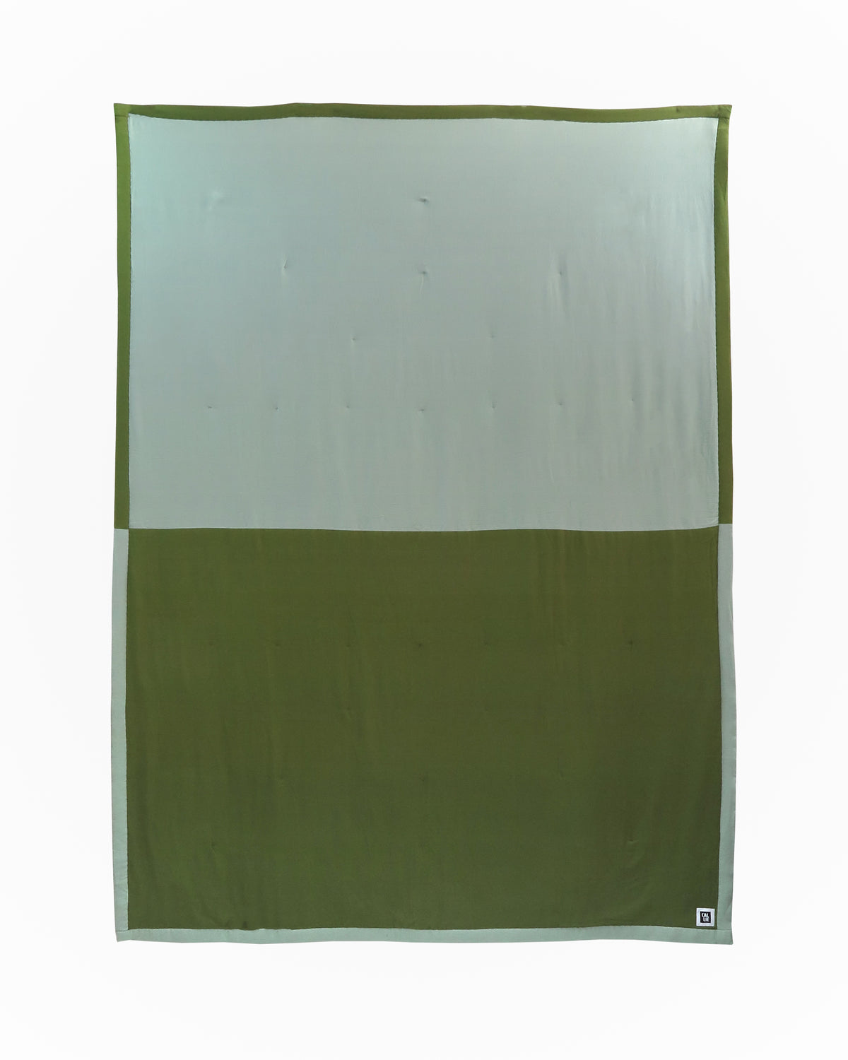 Handmade Linen-Rayon King Sized Jumbo Quilt – Sap & Duck Egg