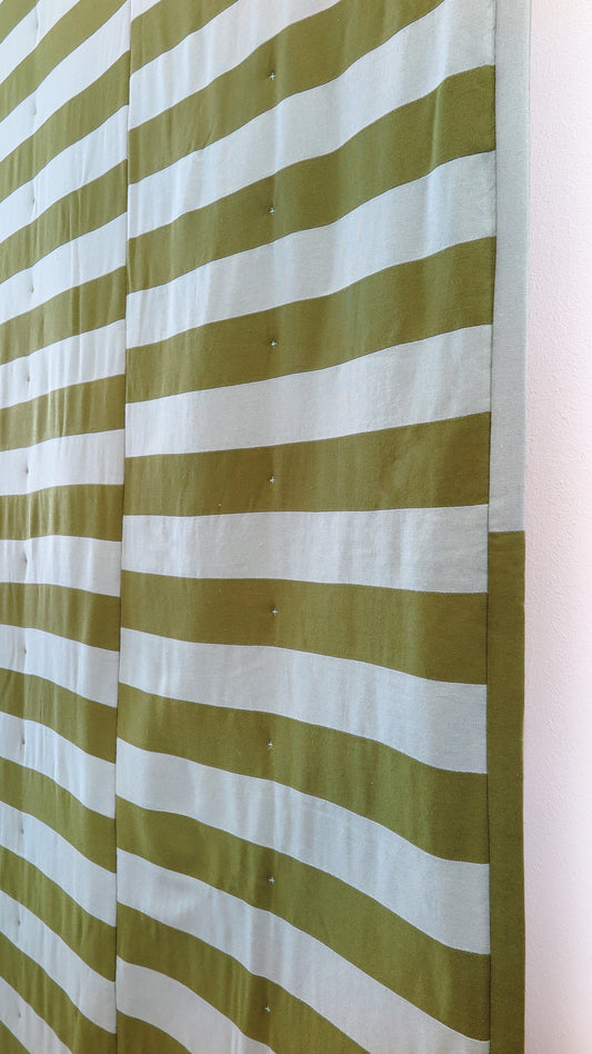 Handmade Linen-Rayon King Sized Offset Quilt – Sap & Duck Egg