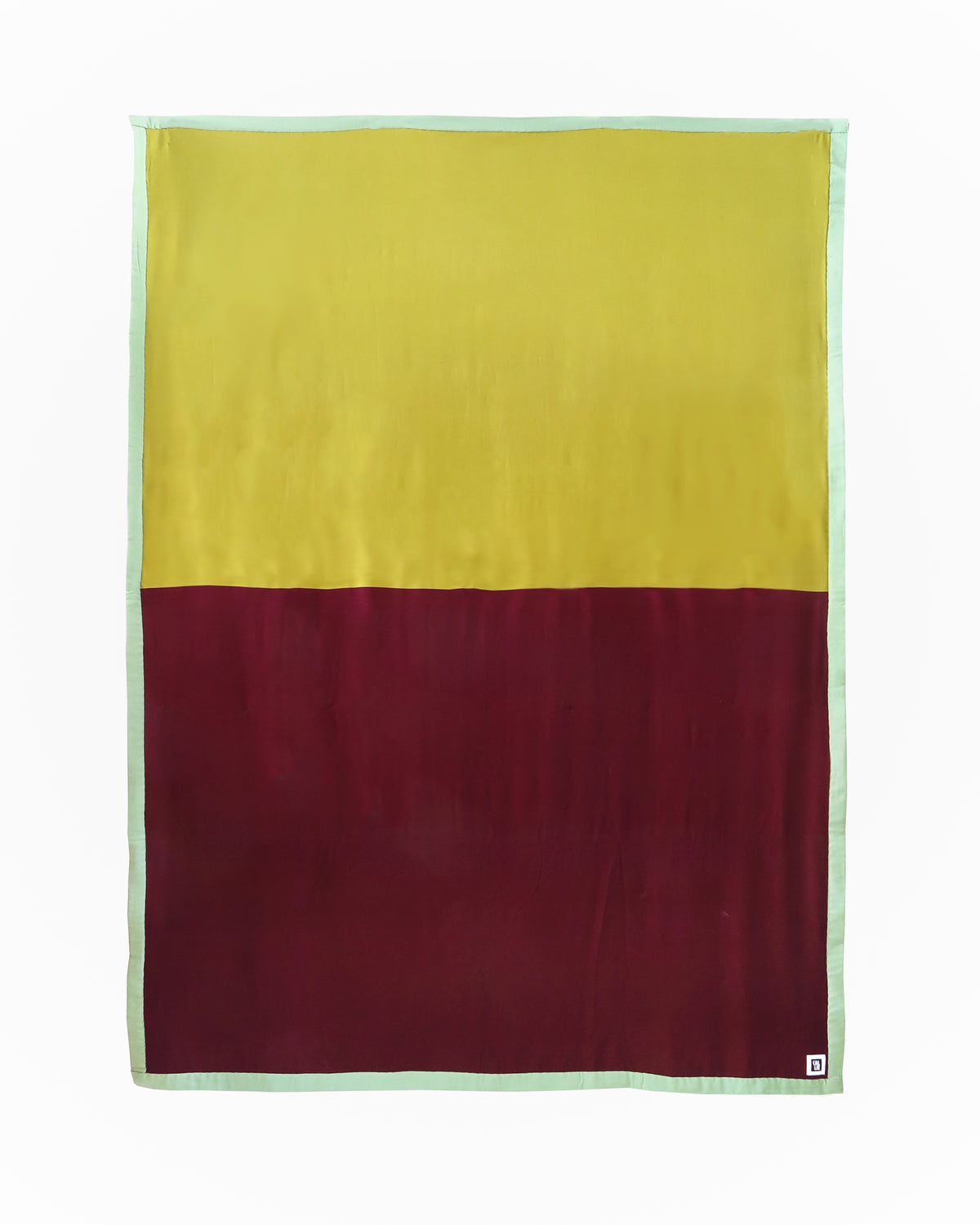 Handmade Linen-Rayon King Sized Jumbo Quilt – Chartreuse & Plum