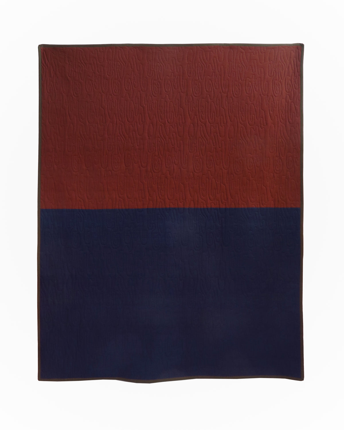 Navy & Chocolate Custom Grid Quilt