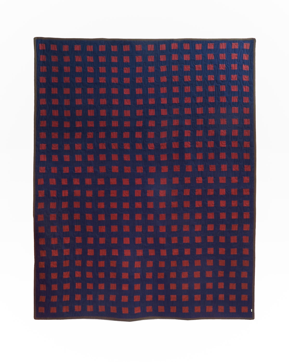 Navy & Chocolate Custom Grid Quilt