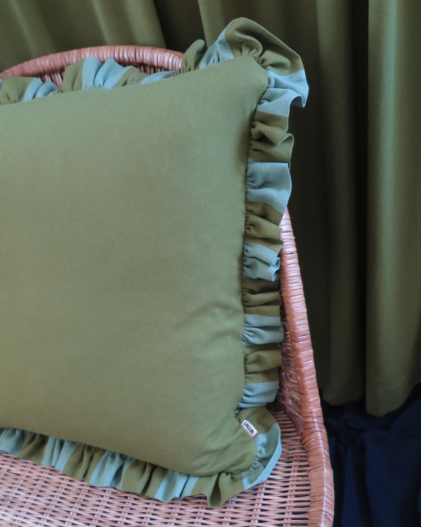 Sage & Sap Striped Frill Scatter Cushion