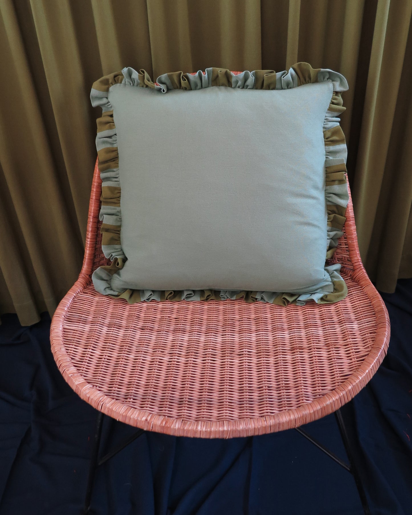 Sage & Sap Striped Frill Scatter Cushion