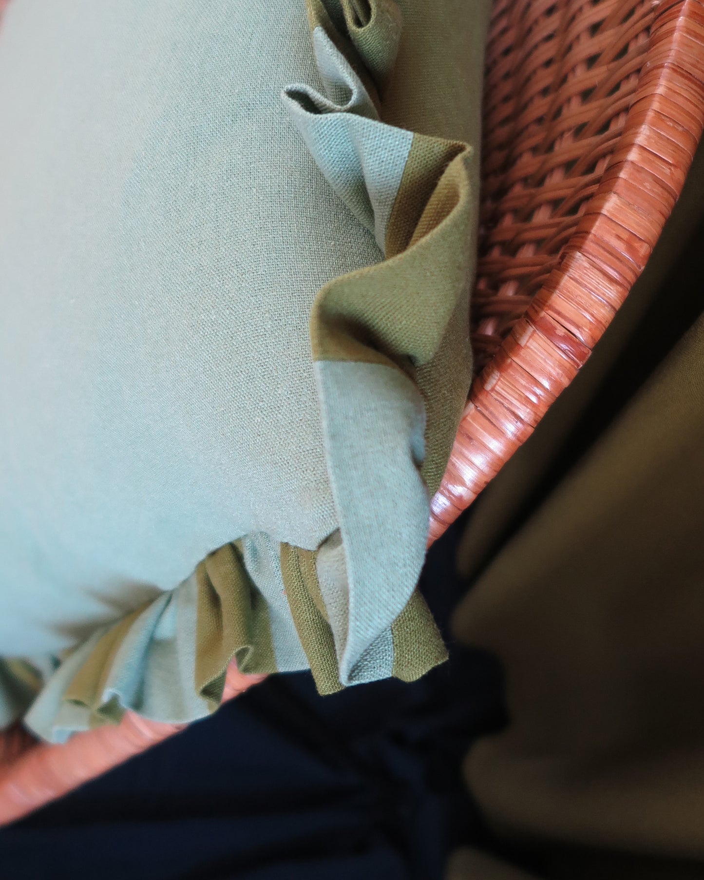 Sage & Sap Striped Frill Scatter Cushion
