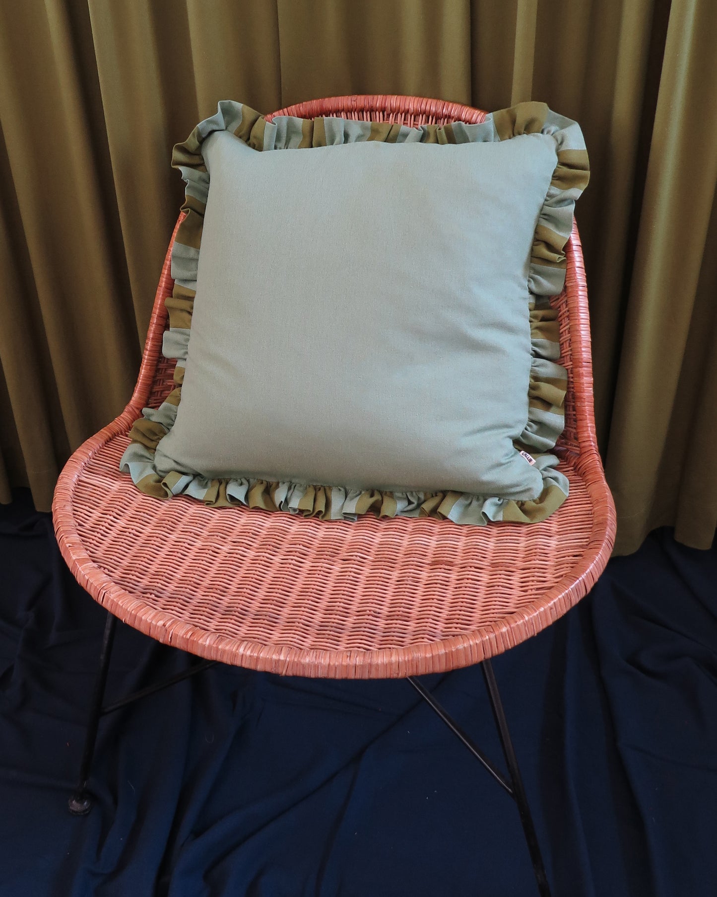Sage & Sap Striped Frill Scatter Cushion
