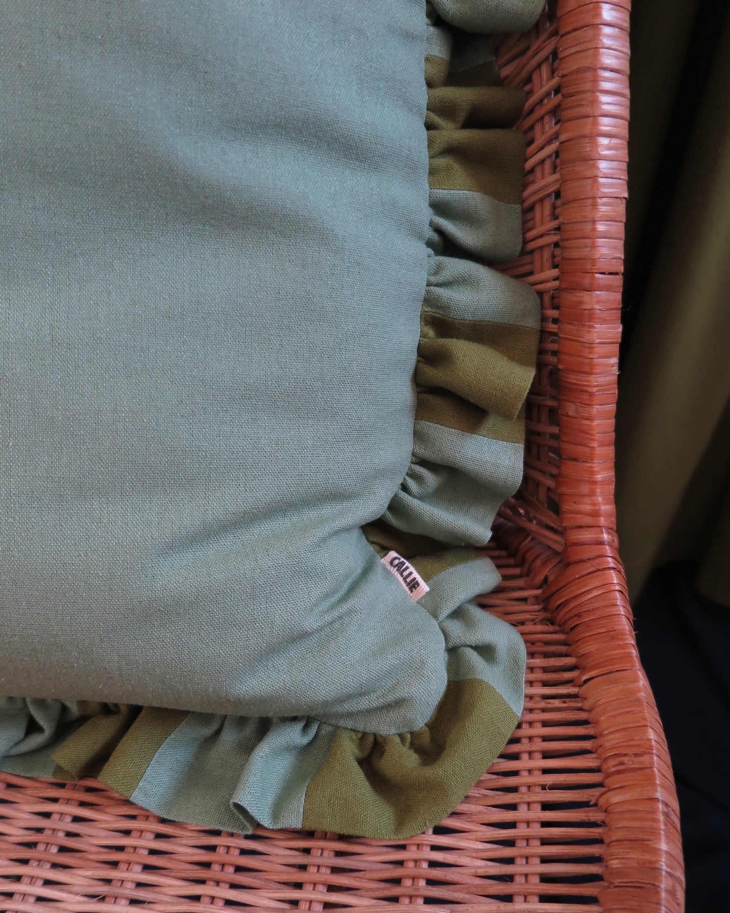 Sage & Sap Striped Frill Scatter Cushion