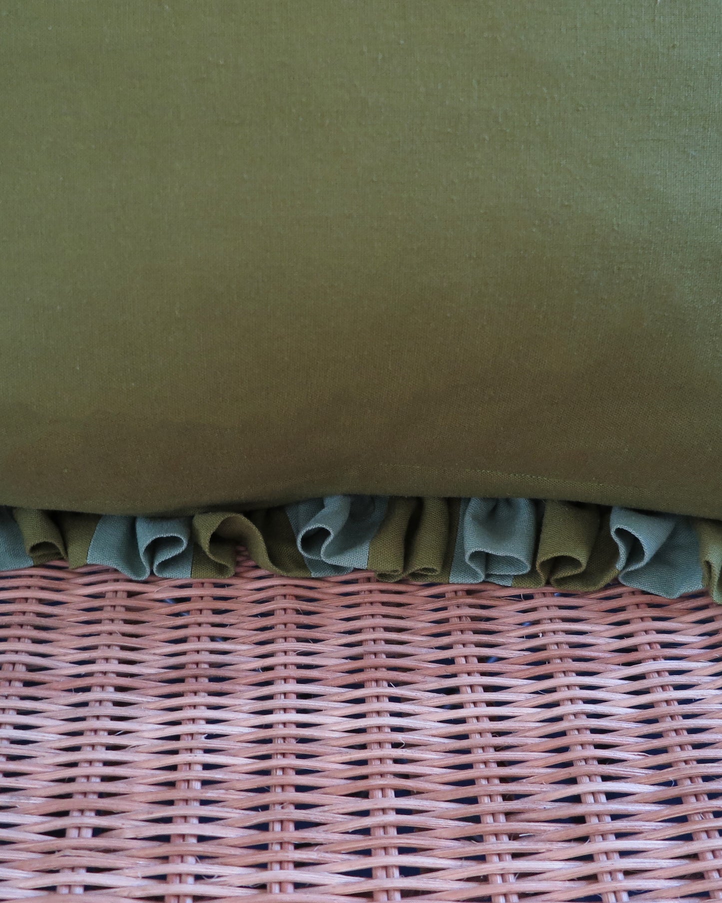 Sage & Sap Striped Frill Scatter Cushion