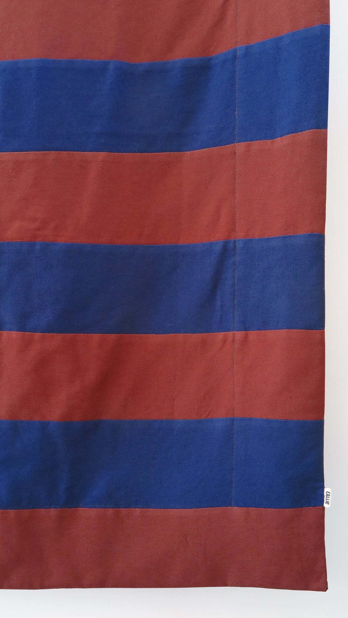 Handmade Linen-Rayon Throw – Navy & Chocolate