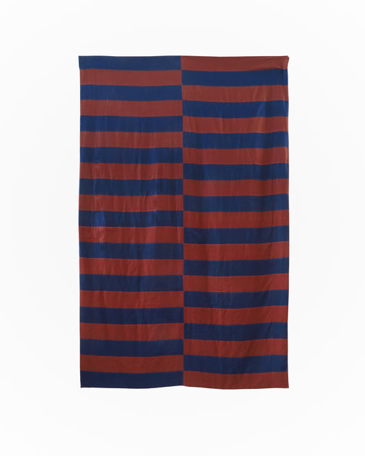 Handmade Linen-Rayon Throw – Navy & Chocolate