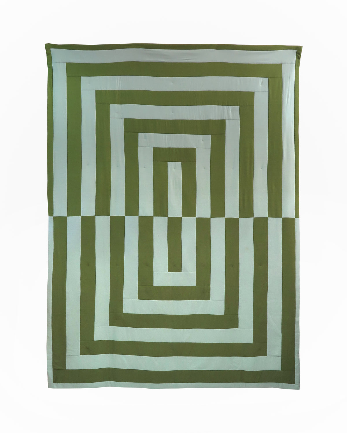 Handmade Linen-Rayon King Sized Jumbo Quilt – Sap & Duck Egg
