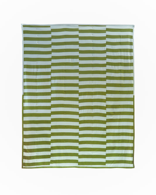 Handmade Linen-Rayon King Sized Offset Quilt – Sap & Duck Egg