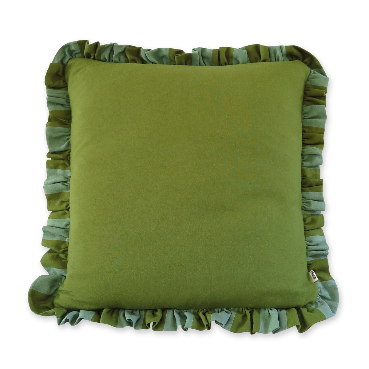 Handmade Linen-Rayon Reversible Striped Frill Scatter Cushion – Sage & Sap