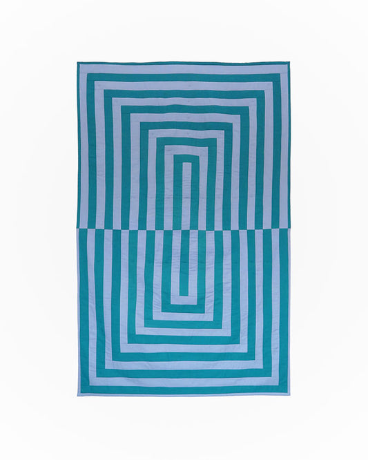 Teal & Cornflower Reflection Quilt