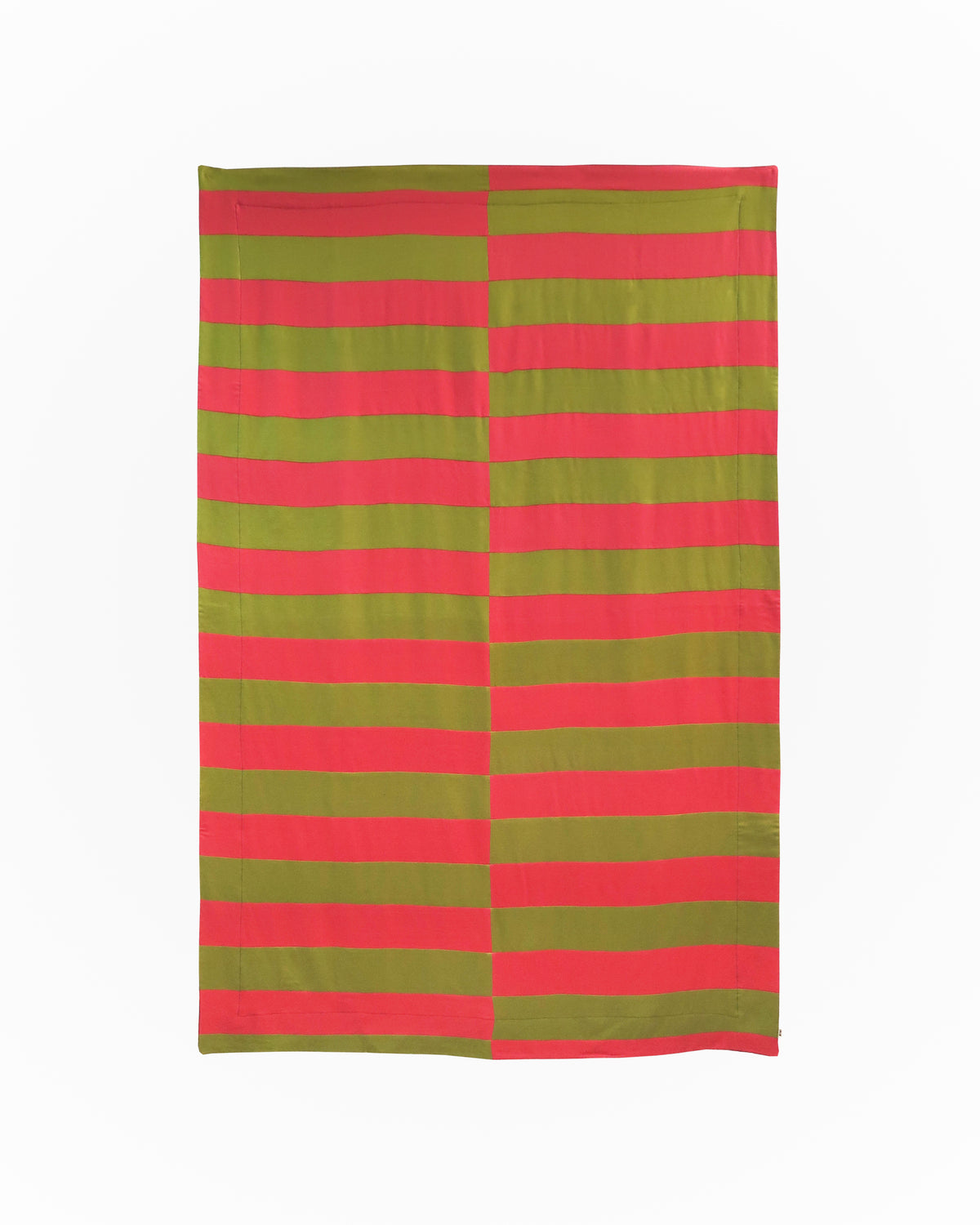 Handmade Linen-Rayon Throw – Chartreuse & Watermelon