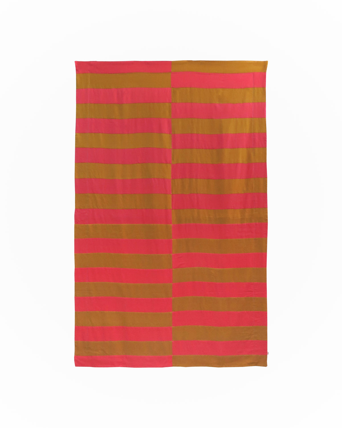 Handmade Linen-Rayon Throw – Watermelon & Mustard